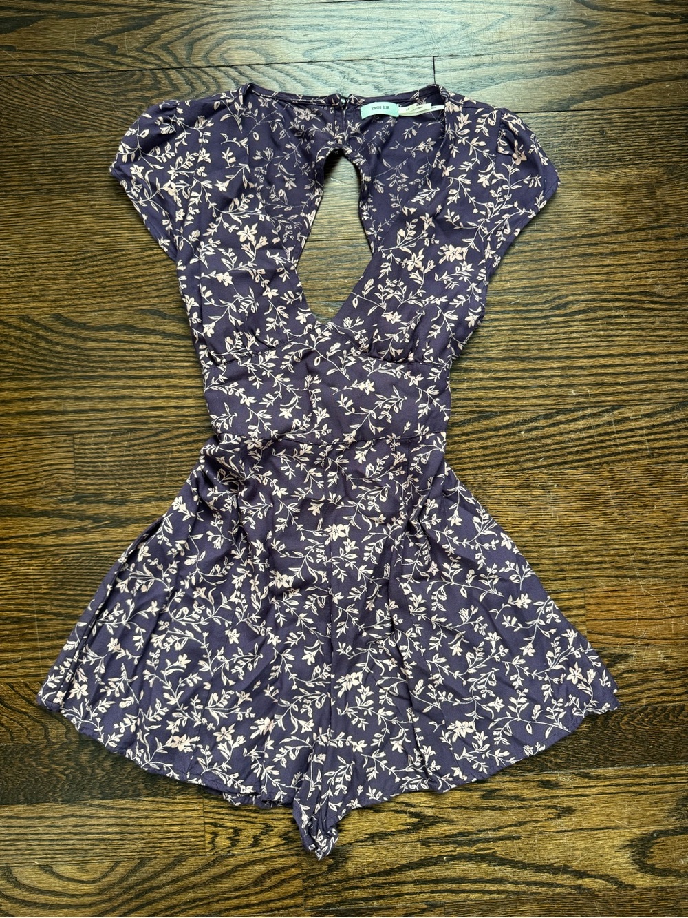 Kimchi Blue Purple Floral Open Back Keyhole Romper
